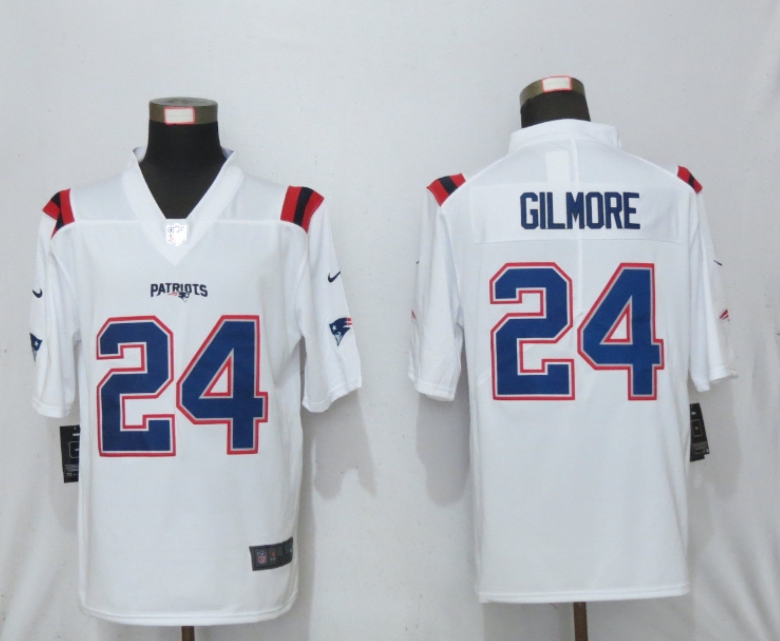 Men New England Patriots #24 Gilmore Nike White Game NFL Jersey->chicago bears->NFL Jersey